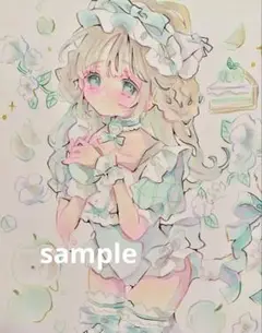 【原画】21✖︎18色紙　『pear♡』