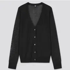 UNIQLO ライトVネックカーディガン　(長袖) ブラック