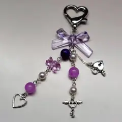 くまのパープルリボンチャーム