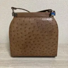 70 オーストリッチレザー ブラウン ショルダーバッグ 肩掛け