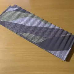 半衿 茶色 柄