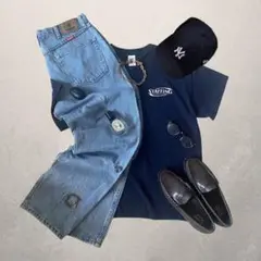 c-boy style(No.208)アメカジコーデ スタッフt×青デニム