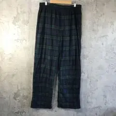 Y5479古着　チェックパンツ　パジャマパンツ　緑　紺　黒　90s Y2K