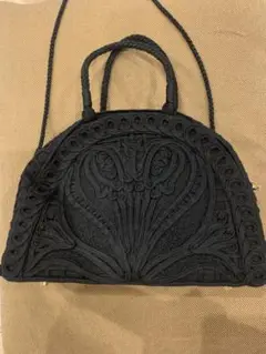 Mame Cording Embroidery DemiLune handbag