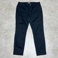 シネマクラブ クロップドパンツ L ブラック ストレッチ 大きいサイズ
