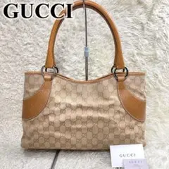 良品✨ GUCCI トートバッグ GG柄 肩掛け可能 キャンバス レザー