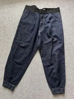 【美品】GANRYU ブラックデニムパンツ アシンメトリー クレイジースキニーL Dream garden ジーンズ デニム デニムパンツ アシンメトリー