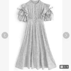 【GRL】ショルダーオープンフリルリボンプリーツワンピース