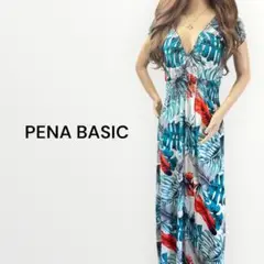 極美品 PENA BASIC リゾートワンピース ロングワンピース ボタニカル