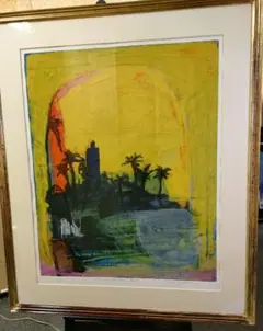 吉岡耕二、カーニュ、希少画な集画、状態良好、新品高級額・額装付 吉岡耕二、カーニュ、希少画な集画、状態良好、新品高級額・額装