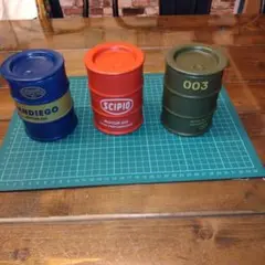 バレル型小物収納3色セット　ドラム缶風