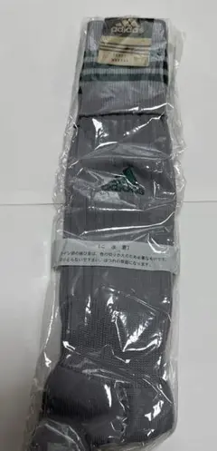 adidas サッカーソックス グレー/緑 25㎝〜27㎝