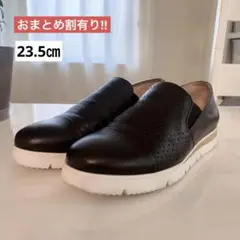 CAVA CAVA ブラックレザー スリッポン 23.5㎝　本革