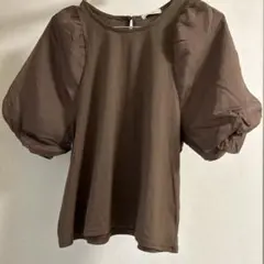 新品　カットソー　パフスリーブ　ブラウン　earth music&ecology