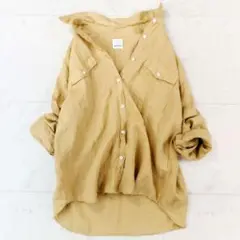 極美品✨ローズバッド ROSE BUD リネン100％オーバーシャツ マスタード
