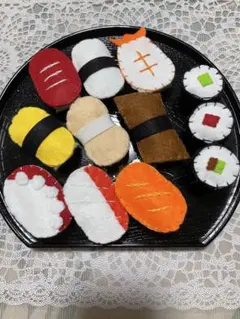 ♪ako♪ハンドメイド　おすしセットＢ　フエルトままごと　寿司　sushi