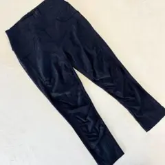 コムアンファム ストレッチパンツ シャーリングデザイン ウエストゴム ブラックS