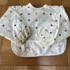 クマ柄撥水加工幼児用エプロン　赤ちゃんの城