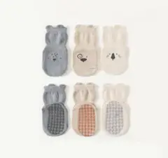 【新品未使用】ベビー靴下 3足セット 動物柄 12〜14cm