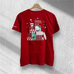 非売品 Starbucks スターバックス スタバ ホリデーTシャツ 2022赤