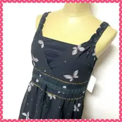 メルヘン柄 バンビ 蝶々 ワンピース レトロ