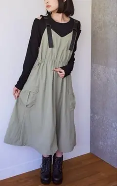 LOVE TOXIC 140cm×トップスS ジャンスカセット カーキ＆ブラック