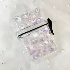 紫 パープル ボンボンドロップシール スケルトンケースデコ レジンデコ
