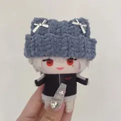 【青キラgr】にじぱぺっと　ぬい帽子　ぬい服　ネコ耳　ニット帽 10cmぬい