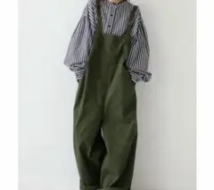 アンティカ ワイド サロペット カーキ オールインワン
