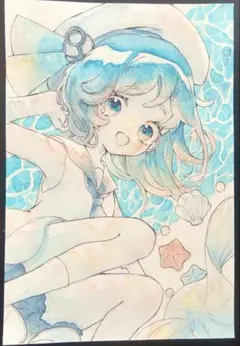 手描きイラスト　海