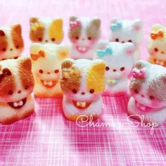 ☆1個40円 立体ねこ 6個 デコパーツ カボションA-241