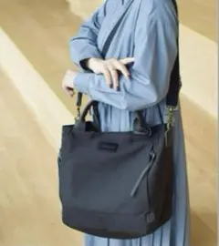 【美品】toleur ポリエステル 2way トートバッグ 黒　A4可
