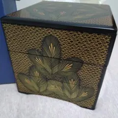 新品未使用！特撰漆器 黒六五三段重　武蔵野　 重箱