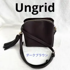 【新品】Ungrid スムースビッグタッセルショルダーバッグ　ダークブラウン