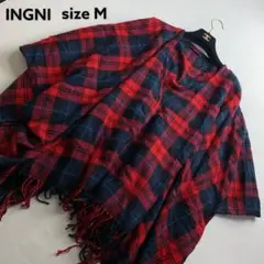 INGNI イング ストール ポンチョ チェック Mサイズ