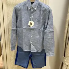 ✨銀座SAYEGUSA ボタンダウンシャツ 青系、パンツセット‼️9歳