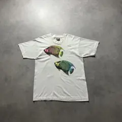 80s ビンテージ 蛍光 魚 フィッシュ アート 企業 Tシャツ tee 古着