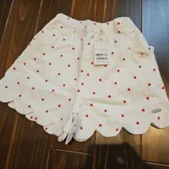 プティマイン♡ハート柄スカラップヘムショートパンツ 120cm♡新品、タグ付き