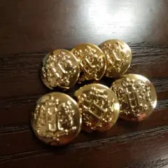 金ボタン　H　大小 6個セット