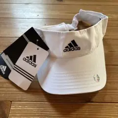 新品未使用　adidas サンバイザー　フリーサイズ　白 アディダス