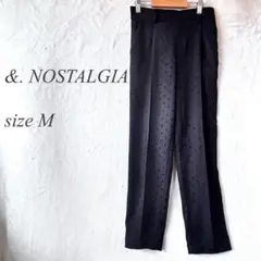 &. NOSTALGIA ドット柄パンツ Mサイズ センタープレス 黒 813