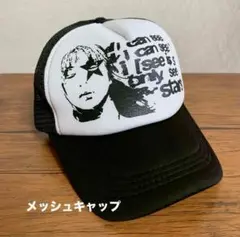 メッシュキャップ　帽子　黒　Y2K アメカジ　SK8 ストリート　キャップ