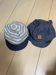 クマ耳付きベビーキャップ 2こセット　46〜48センチ