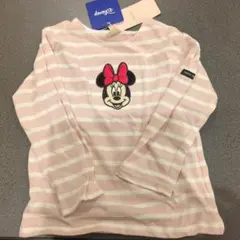 プティマイン　100センチ【Disney】アップリケボーダー長袖T ピンク　新品