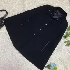 極美品　DKNY ケープコート　黒　ボタンどめ　可愛い　ユニーク　4 【XL】