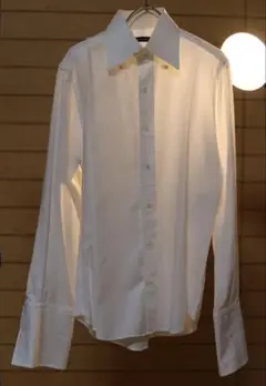 麻布テーラー　avabu tailor ホワイト ダブルカフスシャツ