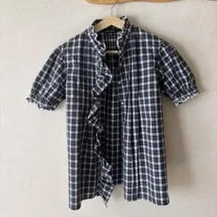 Ralph Lauren チェック柄 半袖シャツ 140 フリル