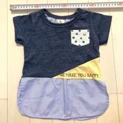 ポケット付きストライプ　Tシャツ 100cm