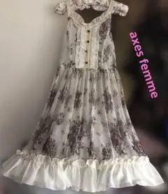 アクシーズファム　ロングチュニック　ローズバタフライ柄　新品タグ付き