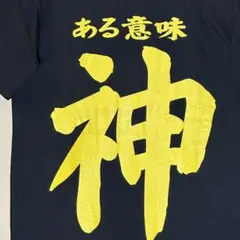 【新品未使用】面白T ある意味神/漢字プリントTシャツ 黒 表記M 実寸L